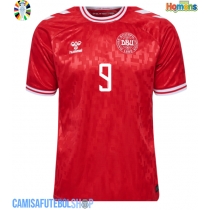 Camisa de time de futebol Dinamarca Rasmus Hojlund #9 Replicas 1º Equipamento Europeu 2024 Manga Curta